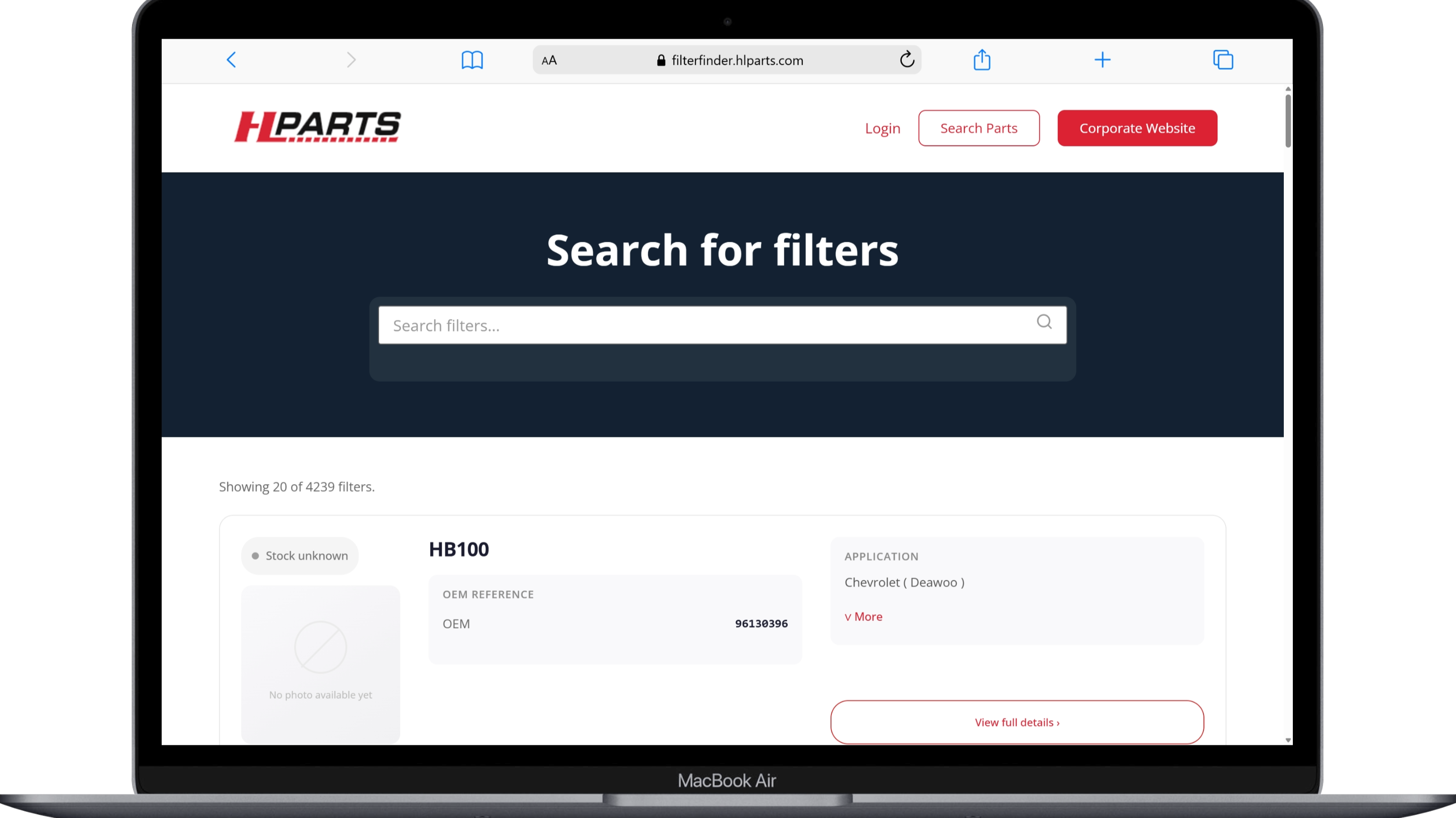 FilterFinder HLParts